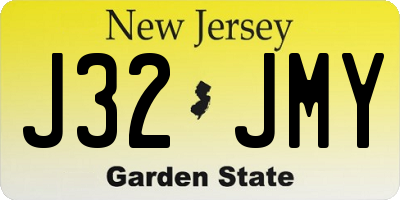 NJ license plate J32JMY