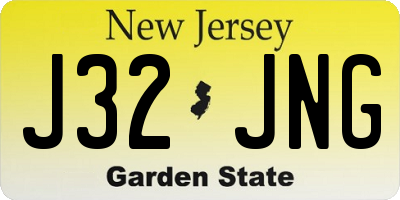 NJ license plate J32JNG