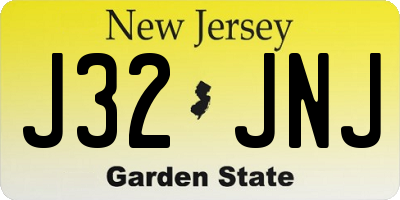 NJ license plate J32JNJ