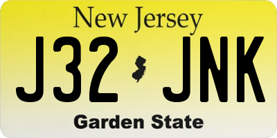 NJ license plate J32JNK