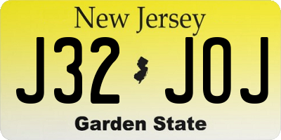 NJ license plate J32JOJ