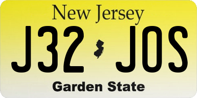 NJ license plate J32JOS