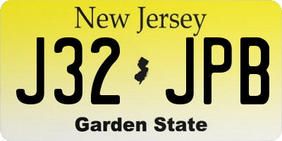 NJ license plate J32JPB