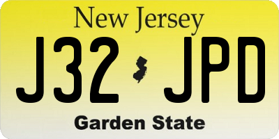 NJ license plate J32JPD