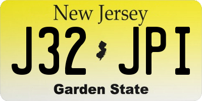 NJ license plate J32JPI
