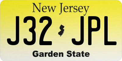 NJ license plate J32JPL