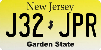 NJ license plate J32JPR