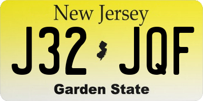 NJ license plate J32JQF