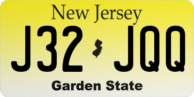 NJ license plate J32JQQ