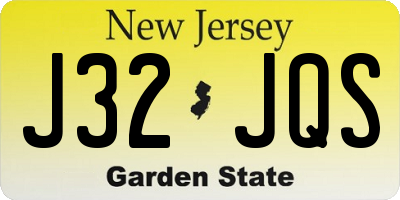 NJ license plate J32JQS