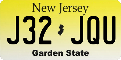 NJ license plate J32JQU