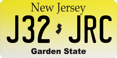 NJ license plate J32JRC