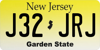 NJ license plate J32JRJ