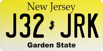 NJ license plate J32JRK