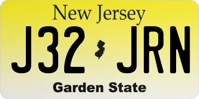 NJ license plate J32JRN