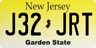 NJ license plate J32JRT