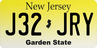 NJ license plate J32JRY