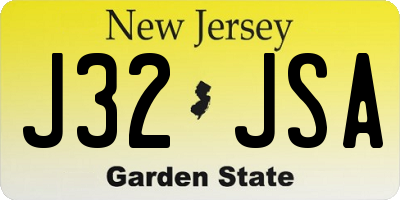 NJ license plate J32JSA