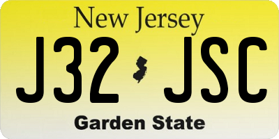 NJ license plate J32JSC