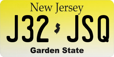 NJ license plate J32JSQ