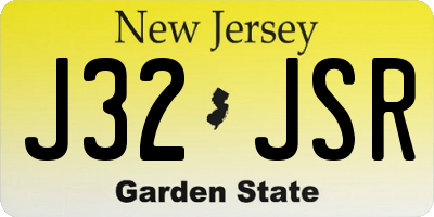 NJ license plate J32JSR
