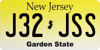 NJ license plate J32JSS