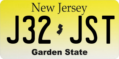 NJ license plate J32JST