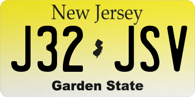 NJ license plate J32JSV
