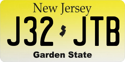 NJ license plate J32JTB