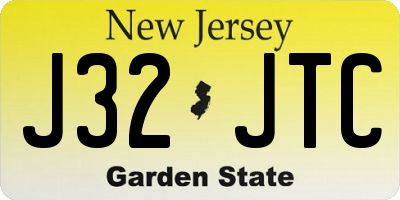 NJ license plate J32JTC