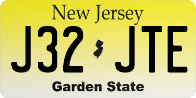 NJ license plate J32JTE