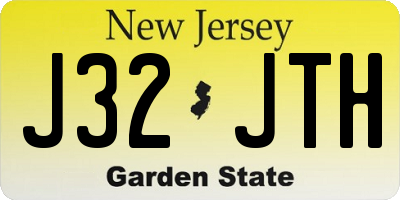 NJ license plate J32JTH