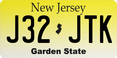 NJ license plate J32JTK