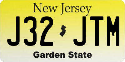 NJ license plate J32JTM