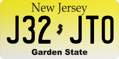 NJ license plate J32JTO