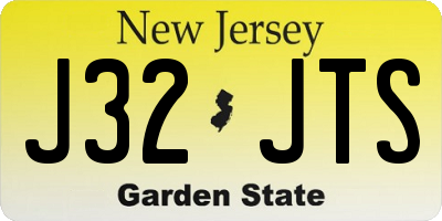 NJ license plate J32JTS
