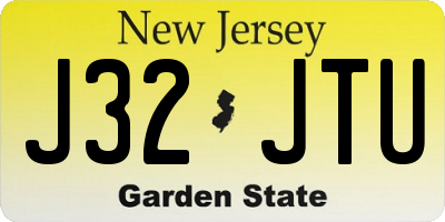 NJ license plate J32JTU