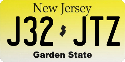 NJ license plate J32JTZ