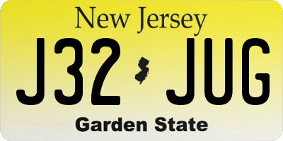 NJ license plate J32JUG