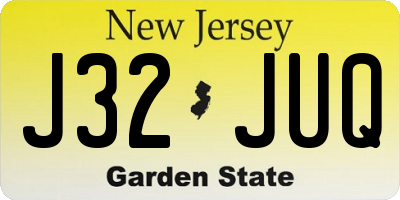 NJ license plate J32JUQ