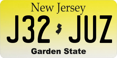 NJ license plate J32JUZ