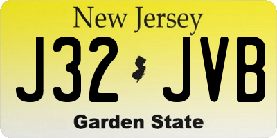 NJ license plate J32JVB