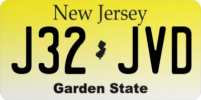NJ license plate J32JVD
