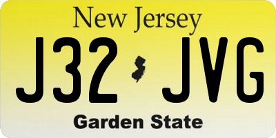 NJ license plate J32JVG