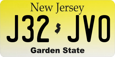 NJ license plate J32JVO