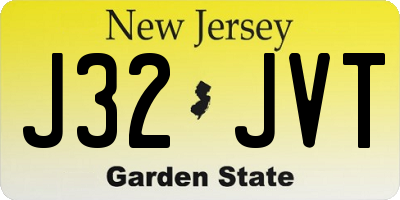 NJ license plate J32JVT