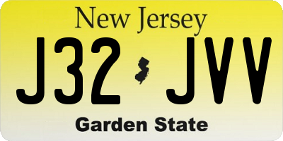 NJ license plate J32JVV