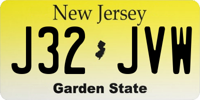 NJ license plate J32JVW