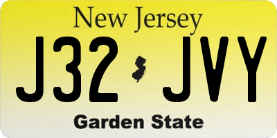 NJ license plate J32JVY