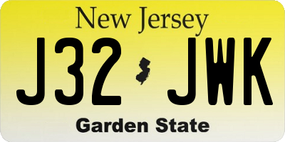 NJ license plate J32JWK